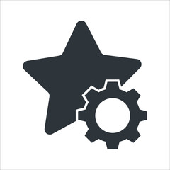 star with setting icon concept. flat design style icon