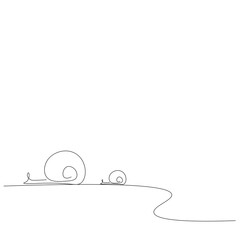 Snail silhouette line drawing. Vector illustration