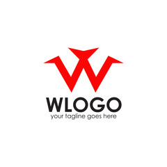 W letter initial logo design template