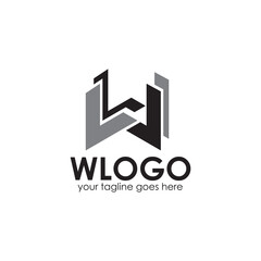 W letter initial logo design template