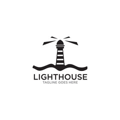 Lighthouse building logo design template