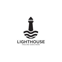 Lighthouse building logo design template