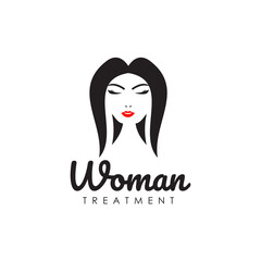 Beauty care logo design with using woman face icon