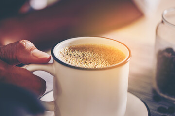 Coffee drip in morning