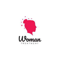 Beauty care logo design with using woman face icon