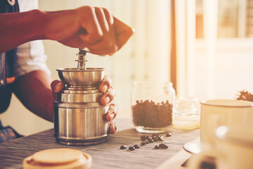 Coffee drip in morning
