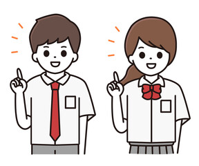 男子学生 女子学生 ポイント イラスト