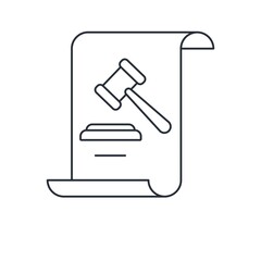 Legal document. Vector linear icon isolated on white background.
