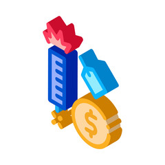 firework label price icon vector. isometric firework label price sign. color isolated symbol illustration