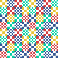 checkered colorful vector seamless pattern background