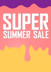 Super Summer Sale poster design template, vector illustration