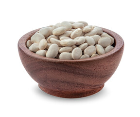 white beans isolated on white background