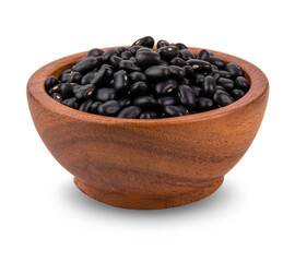 Black Beans in a bowl isolated on white background