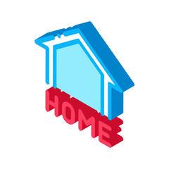 webshop home button icon vector. isometric webshop home button sign. color isolated symbol illustration