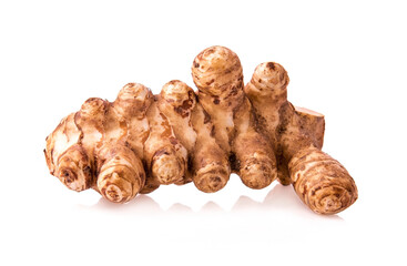  Jerusalem artichoke isolated on white background.