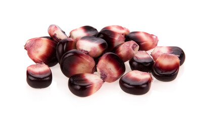Purple corn or purple maize isolated on white background