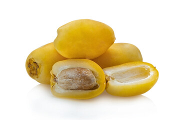 fresh date palm fruit on whitebackground