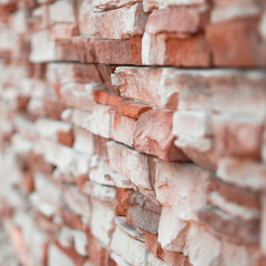 Texture of artificial stone. Stone fence. Wall in the park.