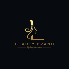 Letter L Beauty Face, Hair Salon Logo Design