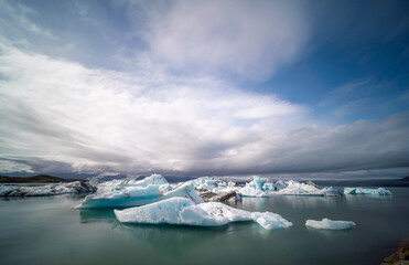Iceland Lake with Melting Glaciers
