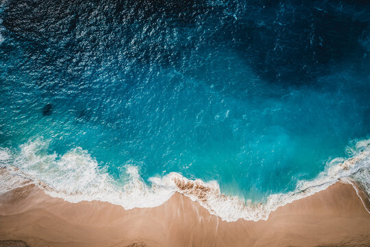 View of the ocean and wild beach from above