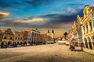 Telc town square, Vysocina Region, Czech Republic