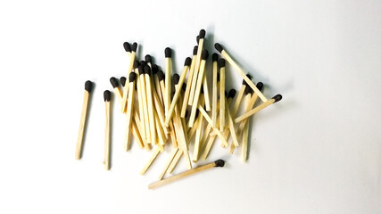 matches on a white background.