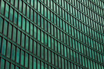 abstract image of green window panes pattern on a modern building - backgrounds