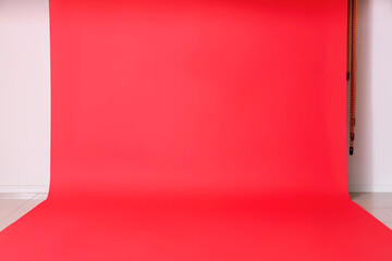 Color backdrop in modern photo studio