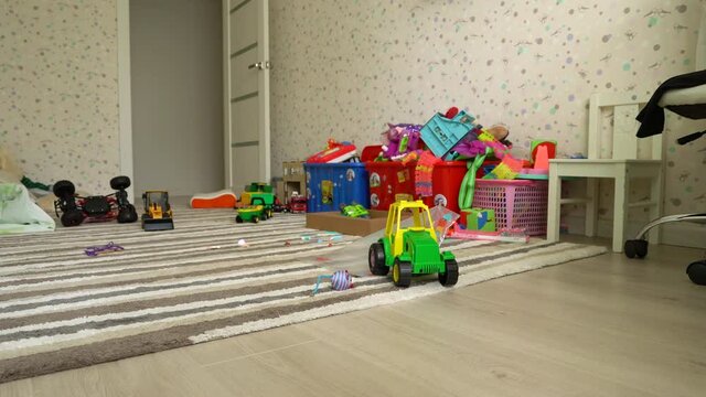 Big mess in modern nursery room