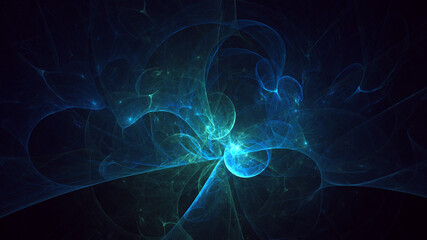 3D rendering abstract multicolor fractal light background