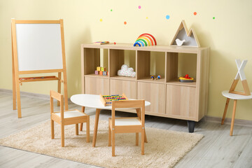 Interior of modern room in kindergarten
