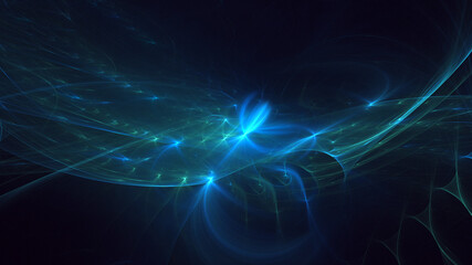 3D rendering abstract multicolor fractal light background