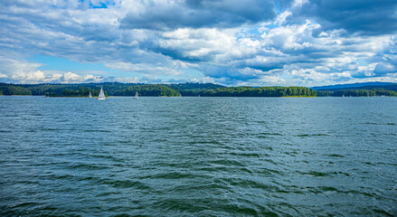 Water on the lake in the mountains