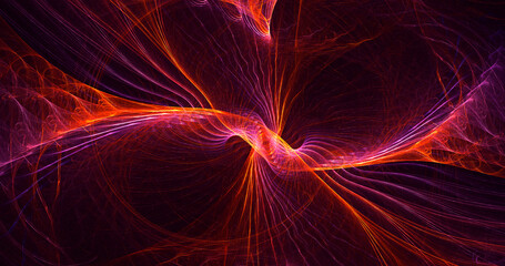 3D rendering abstract multicolor fractal light background