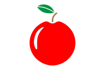 EPS 10 vector. Red apple logotype or icon with green leaf. Simple modern style.