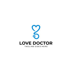 Creative modern love doctor logo design