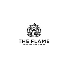 Creative luxury fire flames design logo icon vector silhouette template