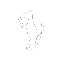 Cat line drawing. Vector illustration