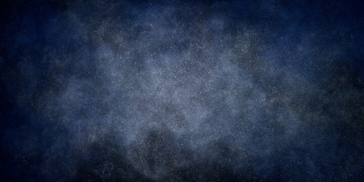 Black and blue grunge background with starry sky effect