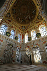 Fototapeta premium The ancient Ortakoy mosque, also known as Buyuk Mecidiye, located in Besiktas district, Istanbul, Turkey.