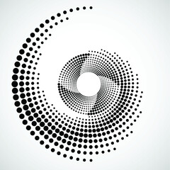Halftone dots in circle form. round logo . vector dotted frame . design element