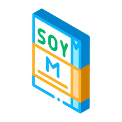 soy milk package icon vector. isometric soy milk package sign. color isolated symbol illustration