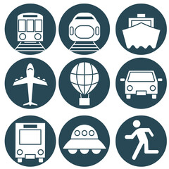 乗り物、移動手段アイコンセット　シルエット