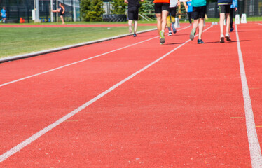 Stadium track, runners training