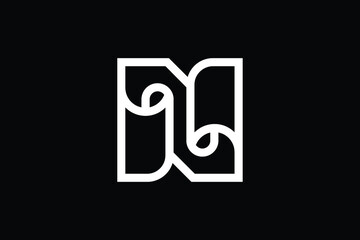 Minimal Innovative Initial N logo and NN logo. Letter N NN creative elegant Monogram. Premium Business logo icon. White color on black background