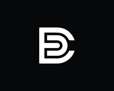 Professional and Minimalist Letter ED DE Logo Design, Editable in Vector Format in Black and White Color
