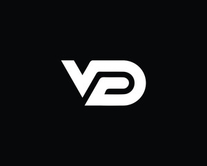 Professional and Minimalist Letter VD Logo Design, Editable in Vector Format in Black and White Color
 - obrazy, fototapety, plakaty
