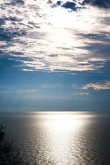 Beautiful beach in Thailand. View of sunlight tropical sea beach. Tropical sand beach holiday for background and vacation travel concept.