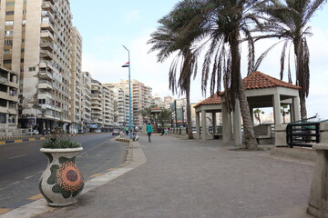 A view of building and street in Alexandria